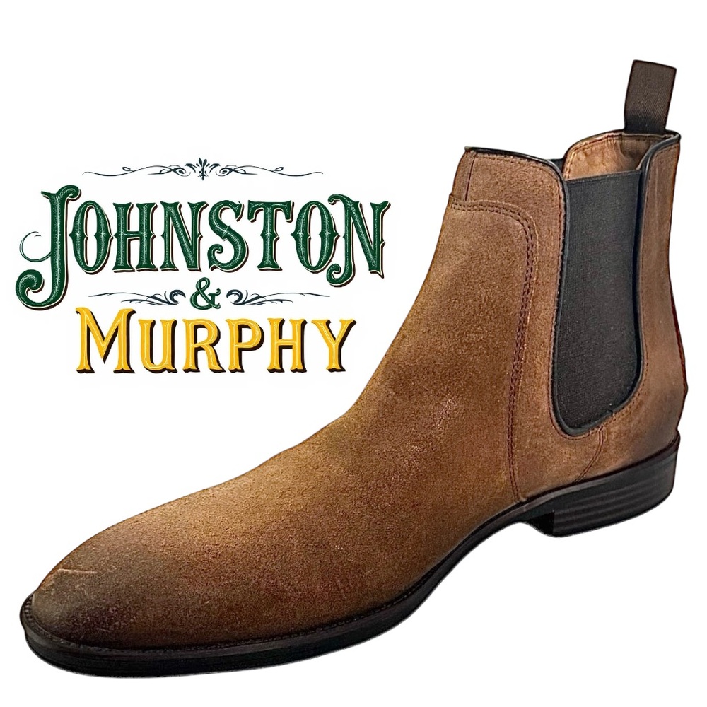 Johnston & Murphy Chelsea Boots Style 15-1480 Men’s Size 10.5M Nubuck Leather